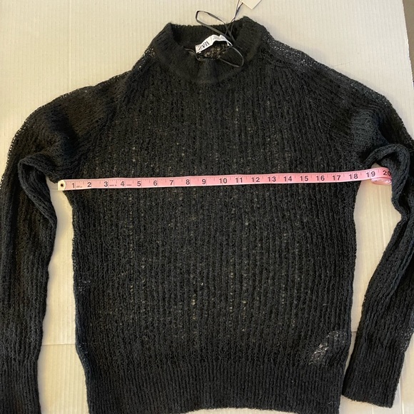 NWT Zara Black Open Knit Sweater - Picture 14 of 15